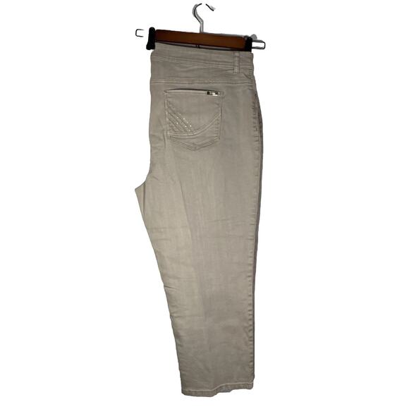 Chicos Womens Size 3 So Slimming Collection Cropped Khaki Pants - Picture 3 of 5
